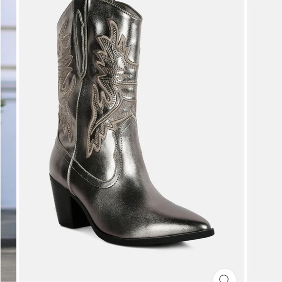 London Rag Silver Dixom Western Cowboy Boots Size 7 - Picture 4 of 13